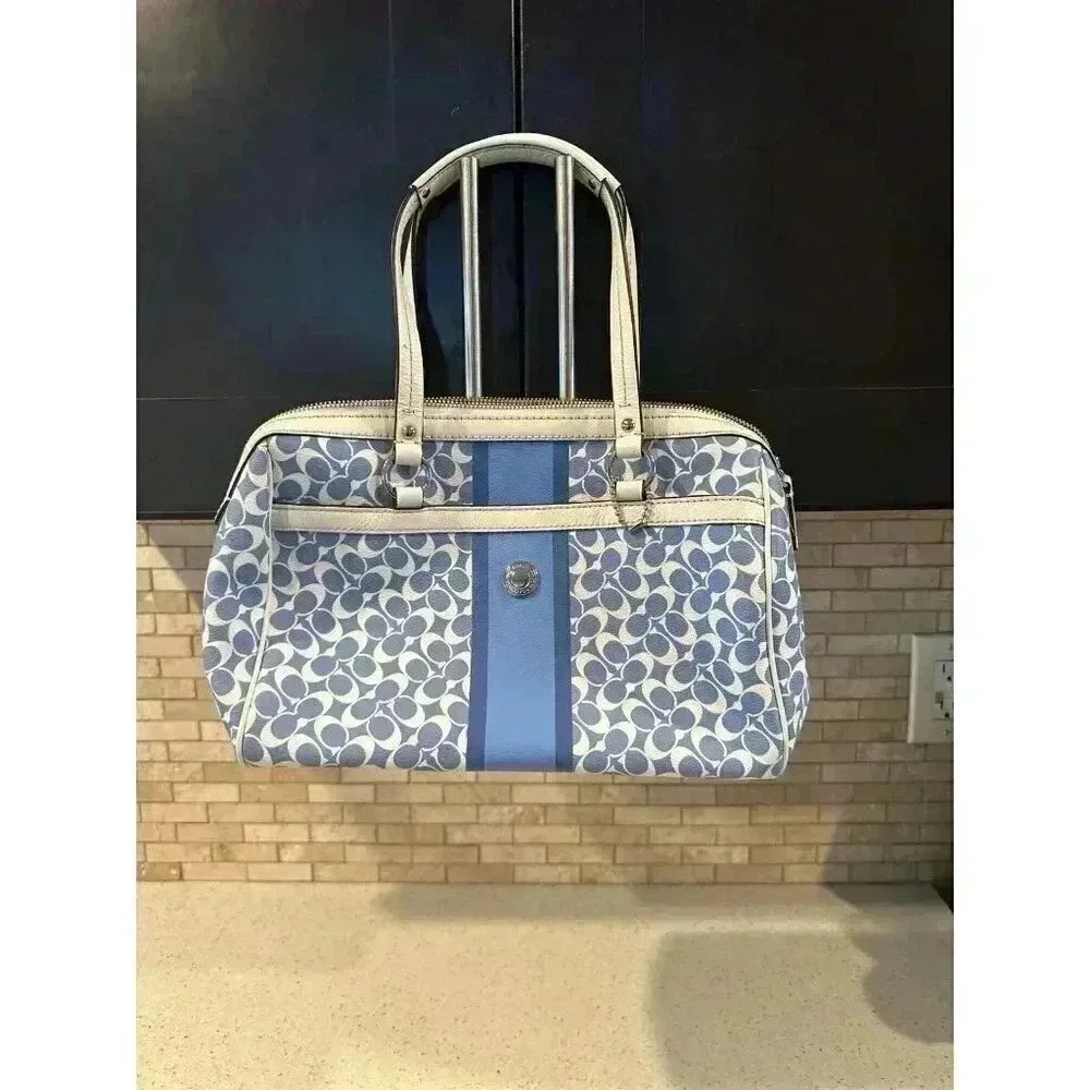 Coach Signature‎ Heritage Chelsea Tote Blue/White (g3)